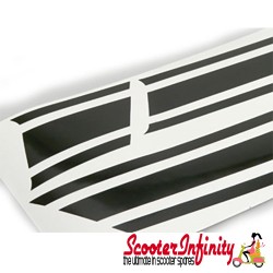 Stripes Sticker Decoration Sidepanel (Gloss Black) (Lambretta GP)