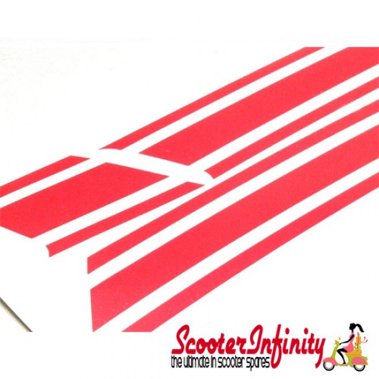 Stripes Sticker Decoration Sidepanel (Red) (Lambretta GP)