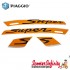 Sticker Decoration Trim PIAGGIO for Vespa GTS Super Sport 125 250 300 (orange, lettering: black,  4-parts)