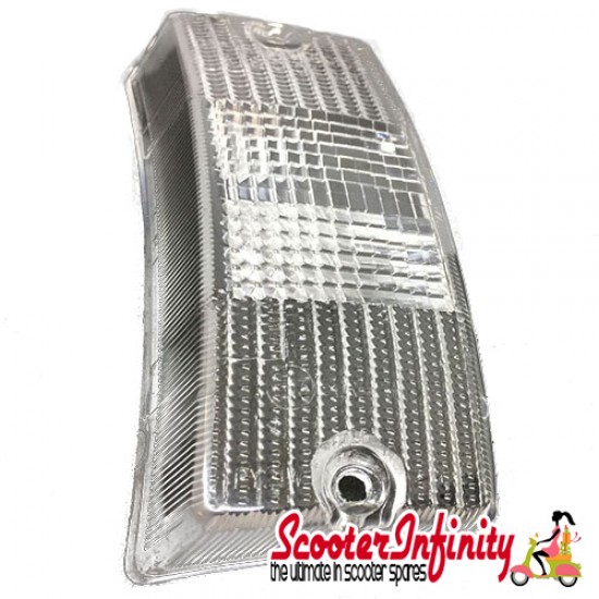 Indicator Lens Front, Right PIAGGIO (Clear) (Vespa PX80-200/PE/Lusso/T5)