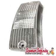 Indicator Lens Front, Left PIAGGIO (Clear) (Vespa PX80-200/PE/Lusso/T5)