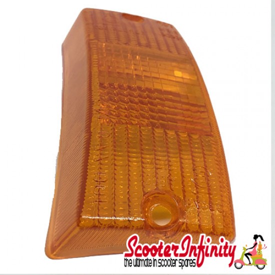 Indicator Lens Front, Right PIAGGIO (Amber) (Vespa PX80-200/PE/Lusso/T5)