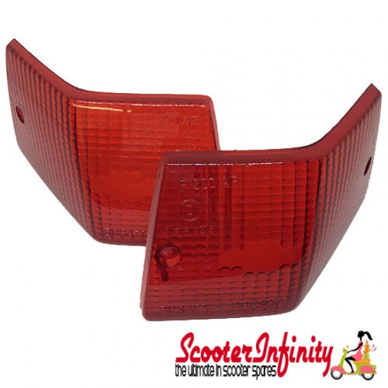 Indicator Lens Kit BOSATTA (Set of 4, Red) (Vespa PX80-200/PE/Lusso/T5)