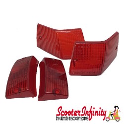Indicator Lens Kit BOSATTA (Set of 4, Red) (Vespa PX80-200/PE/Lusso/T5)