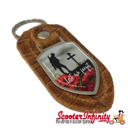 Key ring chain - Poppy Soldier Remembrance Day "Lest We Forget" (Retro)