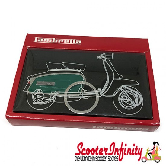 Key ring chain - Lambretta (Green, Sidepanel 55x30x20mm, Metal)