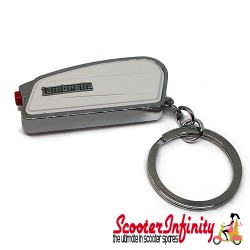 Key ring chain - Lambretta (White, Sidepanel 55x30x20mm, Metal)