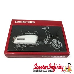 Key ring chain - Lambretta (White, Sidepanel 55x30x20mm, Metal)