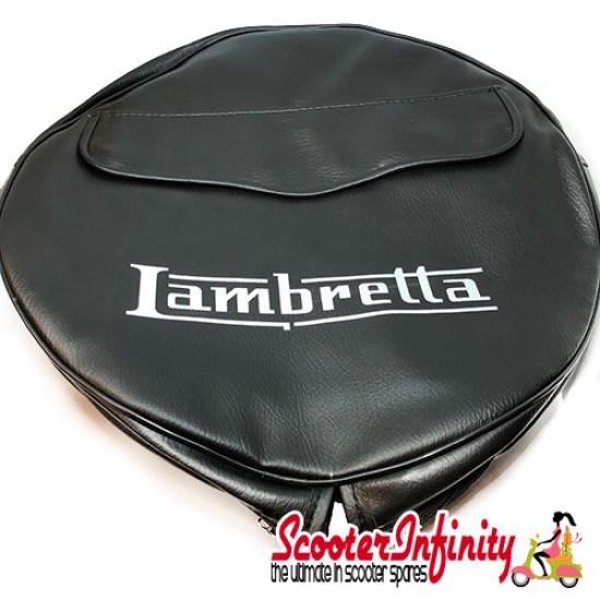 Spare Wheel Cover (OEM Quality - 3.50, 10" - Black with Pouch) Lambretta GP LI SX TV