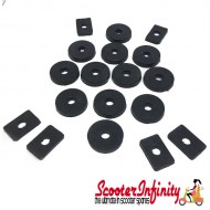 Legshield and Floorboard Anti Vibration Rubber Set (Black) (Lambretta GP, LI, SX, TV, GT - Sevetta, Lynx)