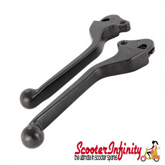 Levers SIP Sport (Black, 145 mm, 2 pcs) (Vespa 50-125/PV/ET3/PK/S/XL/125 VNA_TS/150VBA-T4/160 GS/180 SS/Rally/PX80-200/PE/Lusso)