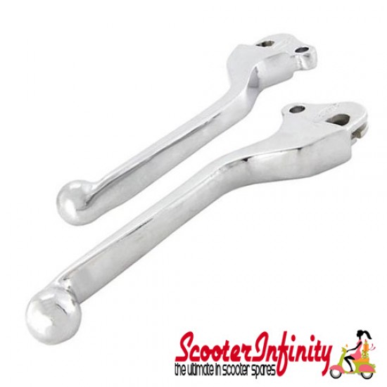 Levers SIP Sport (Chrome, 145 mm, 2 pcs) (Vespa 50-125/PV/ET3/PK/S/XL/125 VNA_TS/150VBA-T4/160 GS/180 SS/Rally/PX80-200/PE/Lusso)