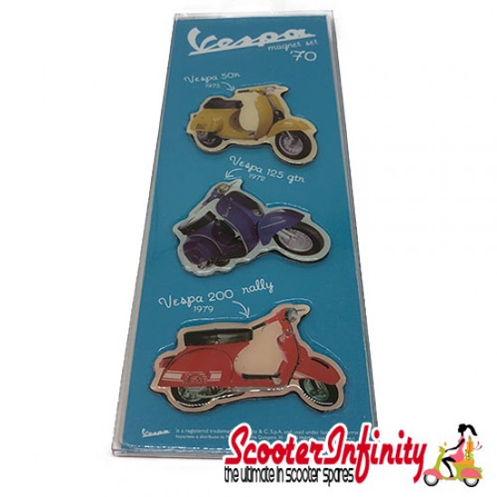 Magnet Set (Fridge Magnet) FORME Vespa The Seventies 70s (Set of 3 - 60mm, 50mm per magnet)