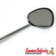 Mirror Standard BUMM right (kidney shape, 100x75 mm  chrome,  stem length 280mm) (All Classic Vespa Models) (Vespa PX (NOT DISC), T5 Classic)