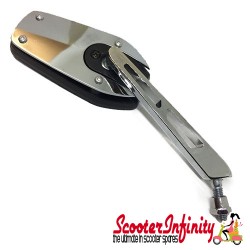 Mirror FAR F1 Chrome R/S (right handed thread)  (Vespa - ET/LX/LXV/S/GTS/GTS Super/GTV /GT 60/GT/GT L )