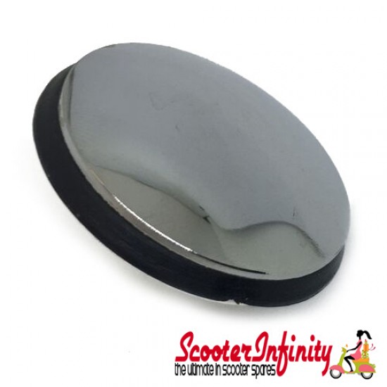 Mirror Hole Cover Handlebar Chrome (x 2 - PAIR) (35mm) (Vespa GTS/GTS Super/GTV/GT/GT L) (UPTO 2016 models)