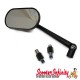 Mirror AGILA (1 piece, right or left, oval, black) (Vespa ET/LX/LXV/S/GTS/GTS Super/GTV /GT 60/GT/GT L)