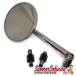Mirror MONTANA (1 piece, right or left, square, chrome) (Vespa ET/LX/LXV/S/GTS/GTS Super/GTV /GT 60/GT/GT L)