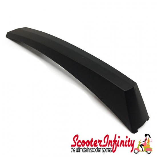 Mudguard Crest (Black, Aluminium, pin distance: 90mm) (Vespa Rally 200 1972-79)