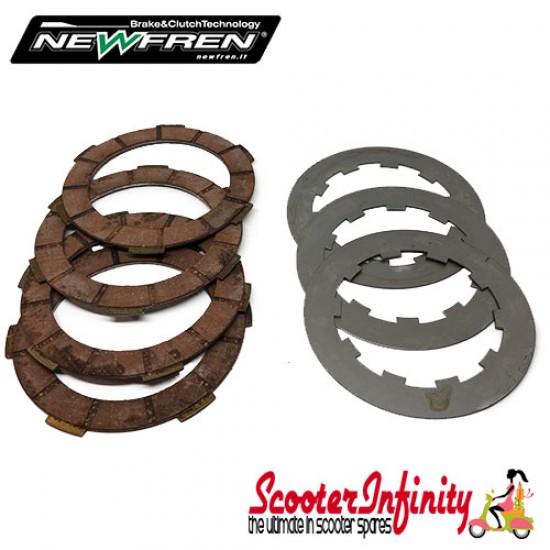 Clutch Kit 4 Plate Newfren Italian - Lambretta Standard Corks & 1.5mm Steels