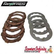 Clutch Kit 5 Plate Newfren Italian - Lambretta Race Compound Corks & 1mm Steels