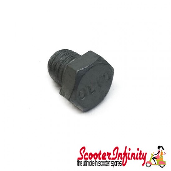 Screw Oil Filler (M8x8 mm, hexagonal,  wrench size 11mm) (Vespa 50-125/PV /ET3/PK/S/XL/XL2/125 VNA-TS /150 VBA-Super/Rally/PX80 -200/PE/Lusso/T5/Cosa)