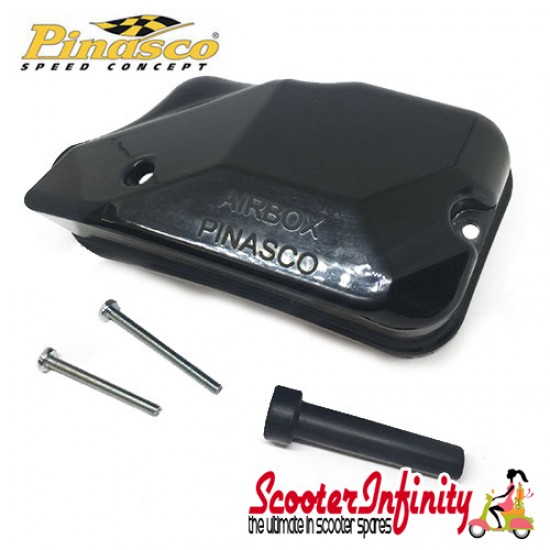 Carburettor Casing / PINASCO Air Box (Black, Plastic) (Vespa 180-200 Rally/P80 -150X/P200E/PX80-200E/Lusso /`98/MY/`11/T5)