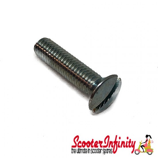 Screw Seat Belt (M6x25 mm, raised head,  slot, steel, zinc plated) (Vespa P80-150X/P200E/P150S /PX80-200E /Lusso/T5/V50/PV /ET3)