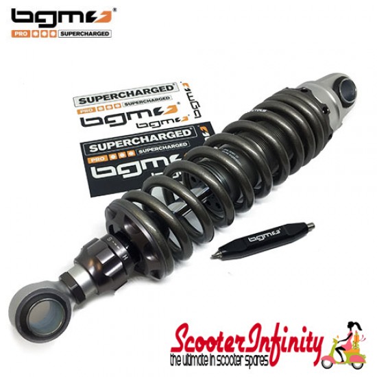Shock Absorber BGM Pro R12 V2 Rear Titanium Gun Metal / Silver (Lambretta LI, LIS, SX, TV (Series 2-3), DL, GP)