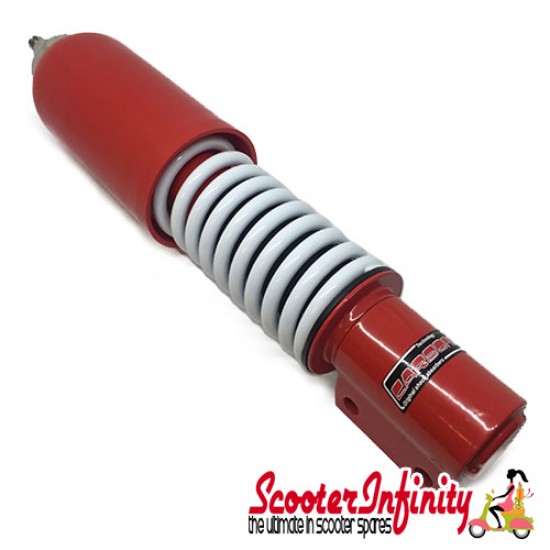 Shock Absorber Sport Front Red/White (CARBONE) (Vespa P80-150X/P200E /PX80-200E/Lusso/T5)
