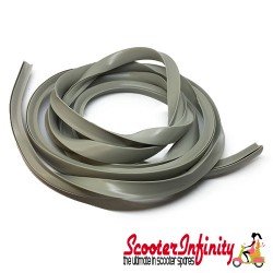 Sidepanel Rubber Trim Pair (Grey) (16 mm, 3000mm) (Vespa 125 Super/GT/GTR/150 GL /Super/Sprint/V/160 GS/180 SS  also for Vespa 125 TS/Rally)