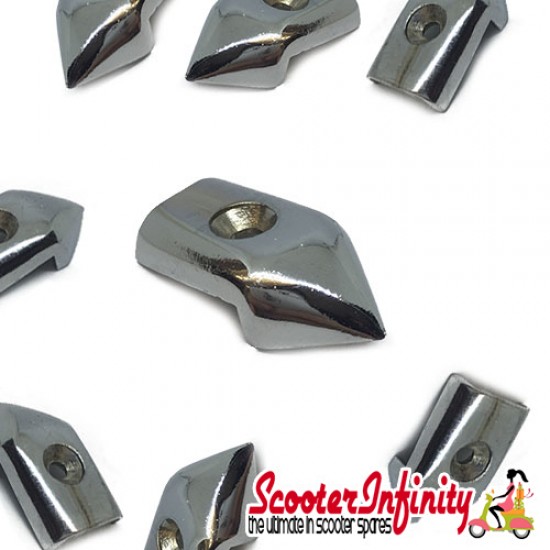 End Caps Footboard Floorboard Smooth Alloy (Set of 8) (Lambretta)