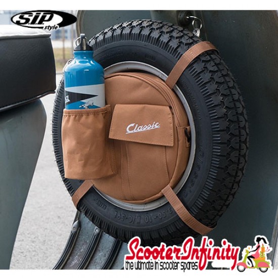 Bag Spare Wheel 10inch "Classic" (SIP) (Beige) (24x5 cm) (Classic Vespa, Lambretta)