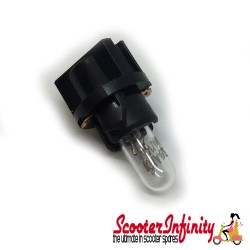 Speedo Bulb Holder Socket / Light (includes bulb) (Vespa PK/XL/Automatica PX80-200 E Lusso/`98/MY/T5)