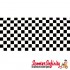 Sticker plaid (PAIR, 2 pcs, black/white,  L 530mm, W 65mm, 6mm, (ideal for Vespa PX side panel/fender!)