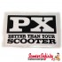 Sticker Emblem VESPA PX better than your  scooter (106mm, 66mm) (Vespa PX)