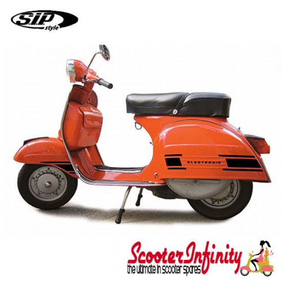 Sticker Set Trim Decoration (Electronic, Black) (Vespa Rally 200)