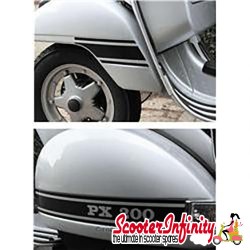 Sticker Set Kit "PX 200" Rally  Style (4pcs Black) (Vespa PX)