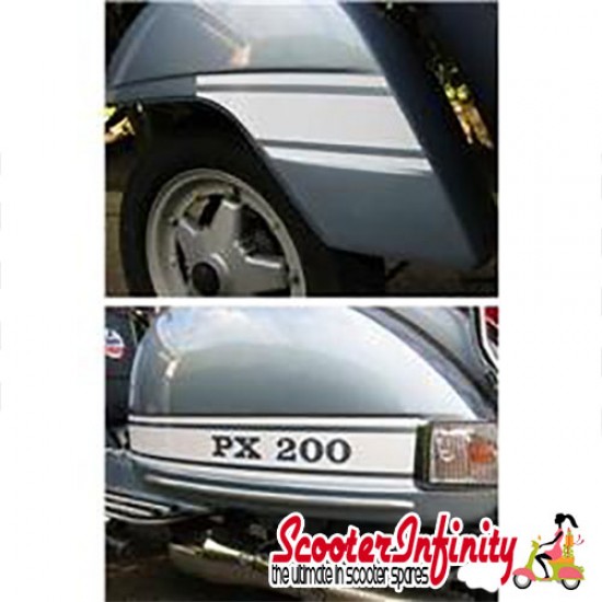 Sticker Set Kit "PX 200" Rally  Style (4pcs White) (Vespa PX)