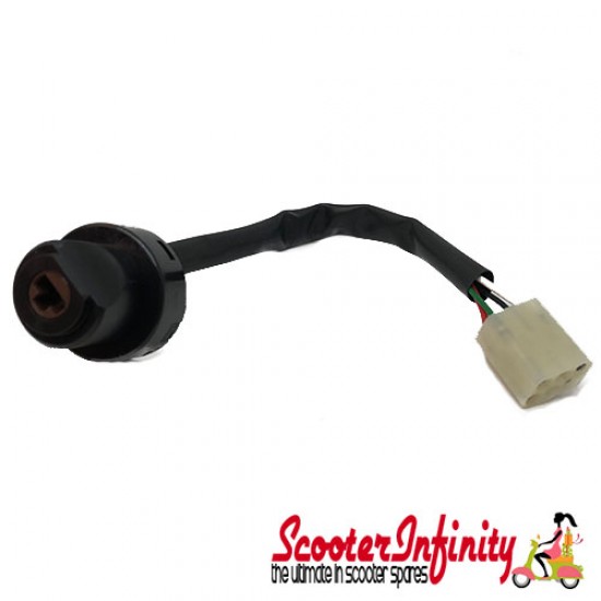 Plug ignition switch (with e-start & 4 cables) (Vespa PK50-125/S/SS/XL/XL2/ETS/PX80 -200 E Lusso/T5)
