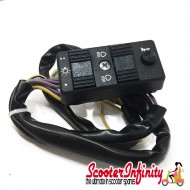 Light Switch (Function: shutter with battery, 6 wires, ECO quality, 1 multi plug (5 pins)) (Vespa PX80 -200E Lusso/`98/MY/`11) Light Switch (Function: shutter with battery, 6 wires, ECO quality, 1 multi plug (5 pins)) (Vespa PX80 -200E Lusso/`98/MY/`11)