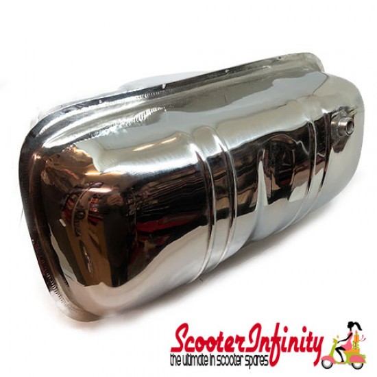 Fuel Tank Lambretta Stainless Steel Polished (125 LI  /Special/GP/DL/150 LI /Special/SX/GP/175 TV (2? -3?)/200 TV/SX/GP/DL)
