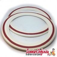 Whitewall Insert Rings 10" (White / Red) (Vespa / Lambretta)