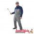PIAGGIO Overalls (Piaggio Print on Front & Rear) (Grey / Blue) Mechanic Work Clothing