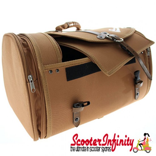 Case Top Box / Roll Bag Classic SIP Style - VESPA PX GTS/GT/GTV/LX LAMBRETTA (FITS TO ANY CARRIER) (35L) (Beige or Brown) Case Top Box / Roll Bag Classic SIP Style - VESPA PX GTS/GT/GTV/LX LAMBRETTA (FITS TO ANY CARRIER) (35L) (Beige or Brown)