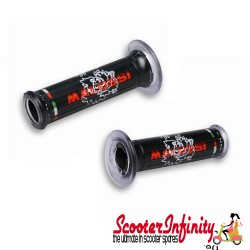 Handlebar Twist Grips MALOSSI (Black / 20/25mm / Open and Handlebar End) Handlebar Twist Grips MALOSSI (Black / 20/25mm / Open and Handlebar End)