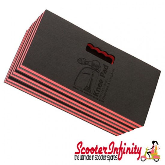 Knee Pad Floor Mat 3 in 1 (1210x420x30mm, Black / Red, Foam Eva) (Scooter, Vespa / Lambretta)