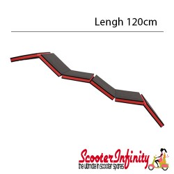 Knee Pad Floor Mat 3 in 1 (1210x420x30mm, Black / Red, Foam Eva) (Scooter, Vespa / Lambretta)