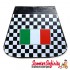 Mudflap Black & White Check Chequered (Italian Flag Emblem) (Universal Fitment)