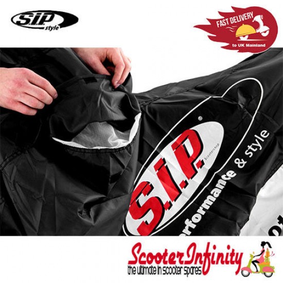 Scooter Waterproof Cover SIP (Black / Silver) (Fits any scooter, including: Vespa / Lambretta)